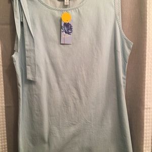 Sleeveless striped top w cute tie detail shoulder